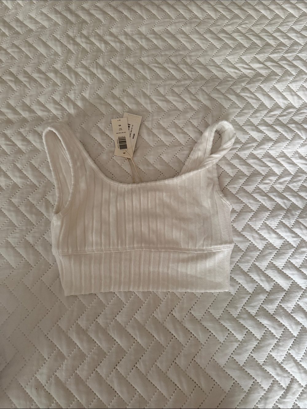 Z Supply White Ribbed Tank Bra